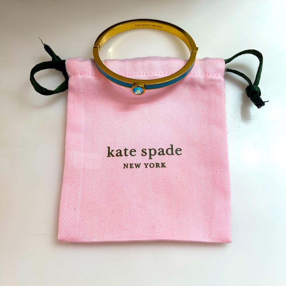 Elegant Kate Spade Teal and Gold Bangle with Team Gemstone